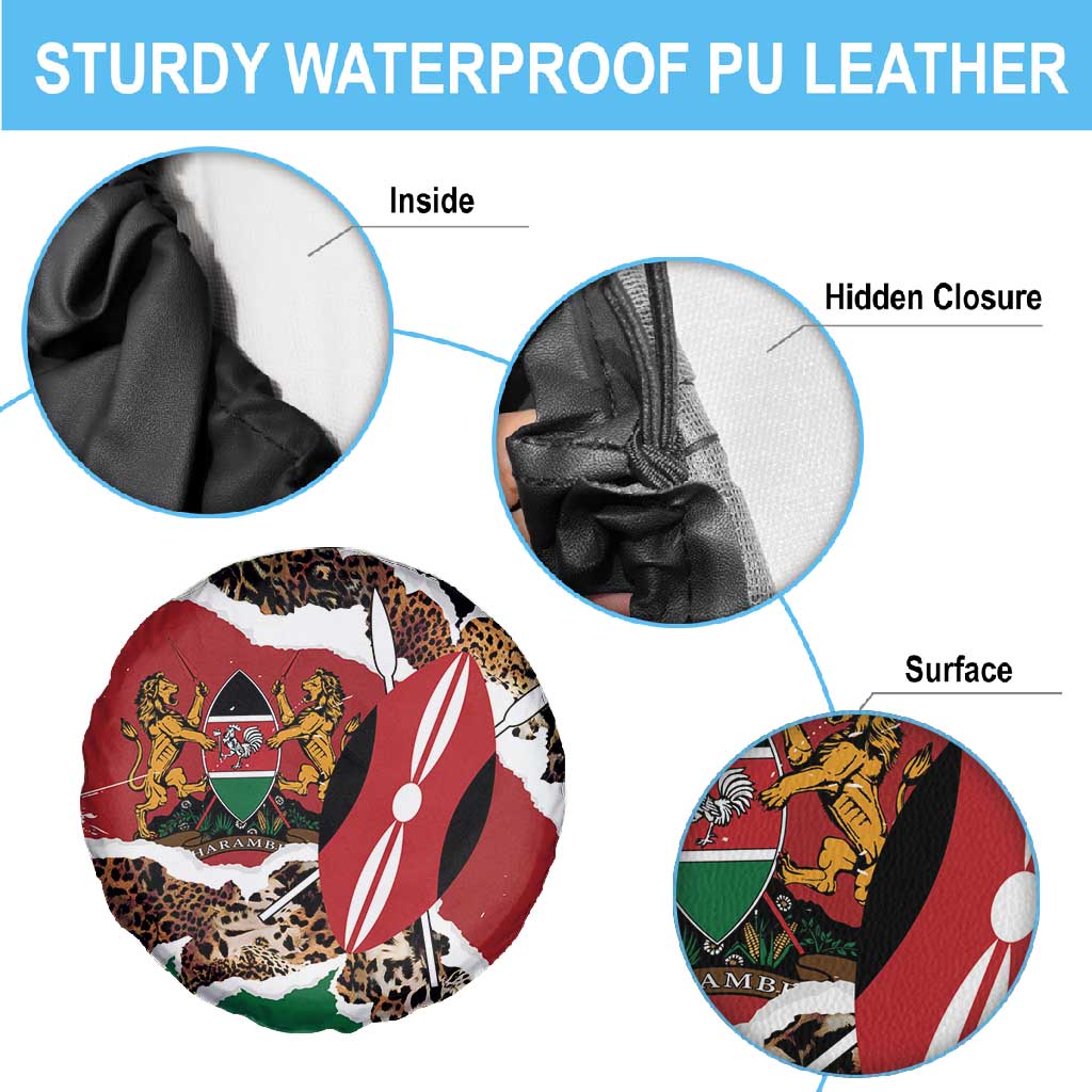 Kenya Spare Tire Cover Mix Animal Skin Pattern Grunge Style - African Pride