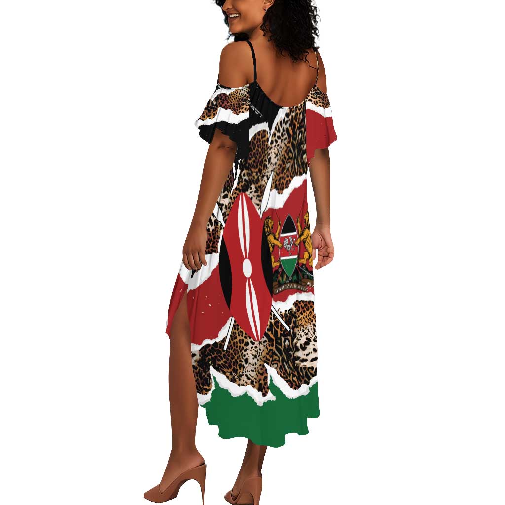 Kenya Summer Maxi Dress Mix Animal Skin Pattern Grunge Style - African Pride