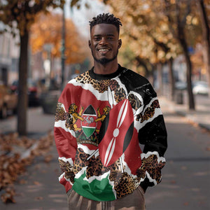 Kenya Sweatshirt Mix Animal Skin Pattern Grunge Style - African Pride