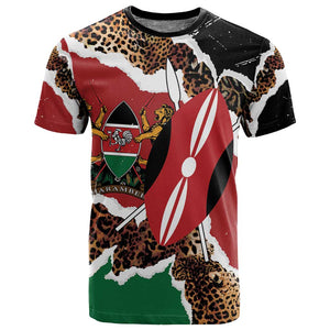 Kenya T shirt Mix Animal Skin Pattern Grunge Style - African Pride