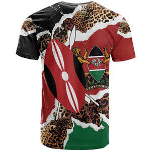 Kenya T shirt Mix Animal Skin Pattern Grunge Style - African Pride