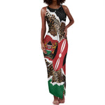 Kenya Tank Maxi Dress Mix Animal Skin Pattern Grunge Style - African Pride