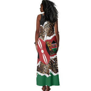 Kenya Tank Maxi Dress Mix Animal Skin Pattern Grunge Style - African Pride