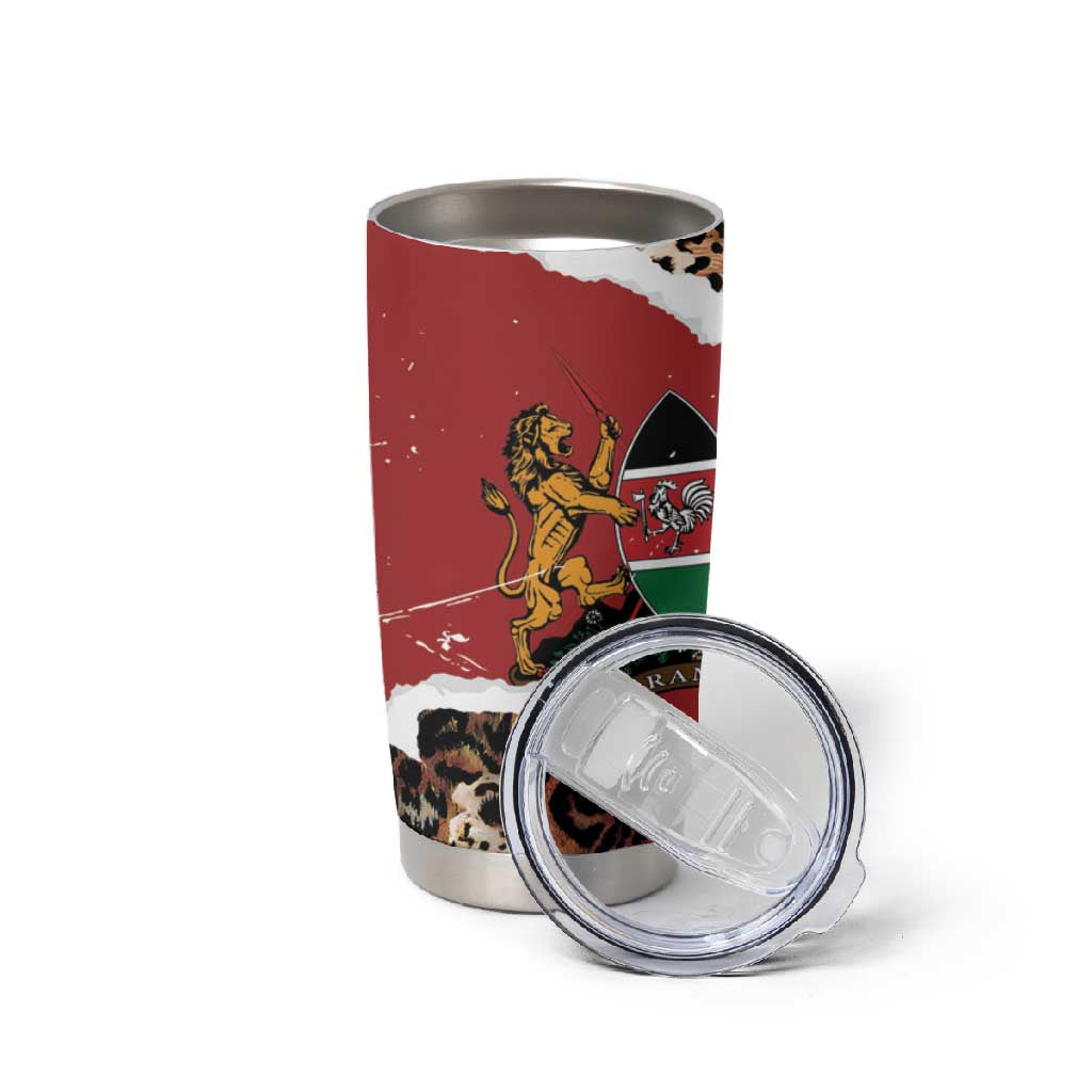 Kenya Tumbler Cup Mix Animal Skin Pattern Grunge Style - African Pride