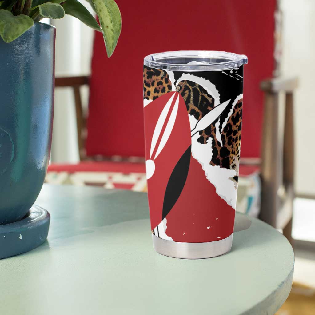 Kenya Tumbler Cup Mix Animal Skin Pattern Grunge Style - African Pride