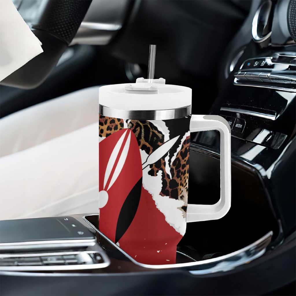 Kenya Tumbler With Handle Mix Animal Skin Pattern Grunge Style - African Pride