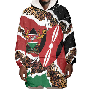 Kenya Wearable Blanket Hoodie Mix Animal Skin Pattern Grunge Style - African Pride