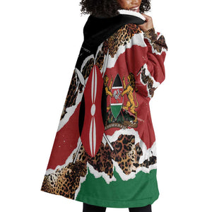 Kenya Wearable Blanket Hoodie Mix Animal Skin Pattern Grunge Style - African Pride