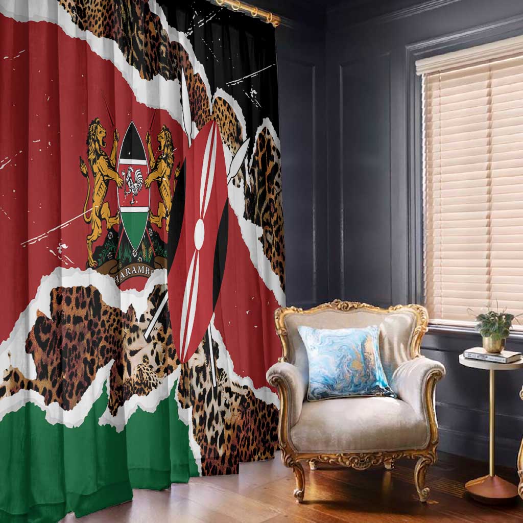 Kenya Window Curtain Mix Animal Skin Pattern Grunge Style - African Pride