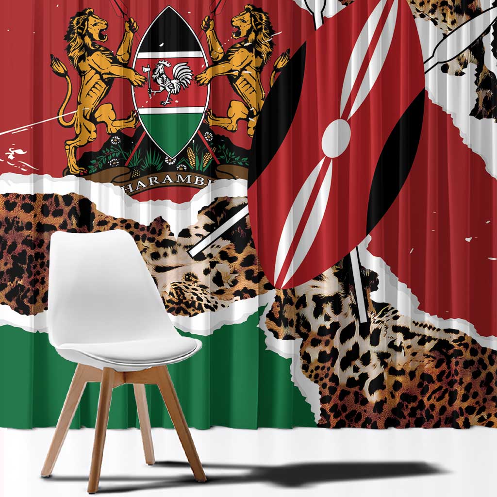 Kenya Window Curtain Mix Animal Skin Pattern Grunge Style - African Pride