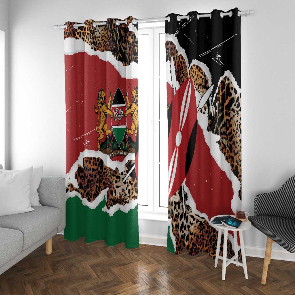 Kenya Window Curtain Mix Animal Skin Pattern Grunge Style - African Pride