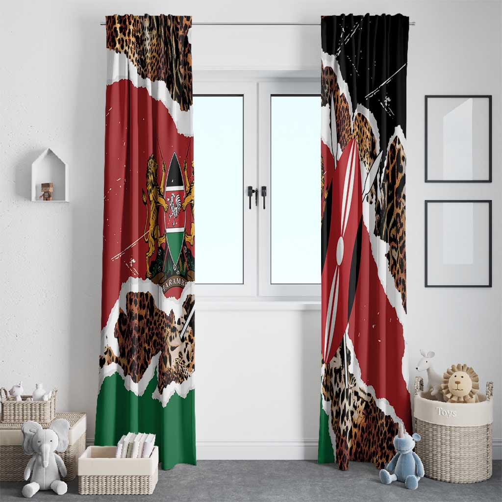 Kenya Window Curtain Mix Animal Skin Pattern Grunge Style - African Pride
