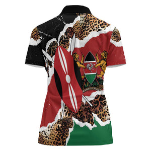 Kenya Women Polo Shirt Mix Animal Skin Pattern Grunge Style - African Pride
