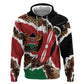 Kenya Zip Hoodie Mix Animal Skin Pattern Grunge Style - African Pride