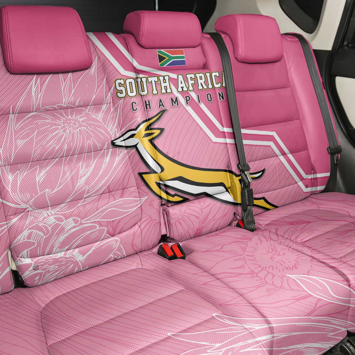 South Africa WC2026 Back Car Seat Cover Springboks Special Pink