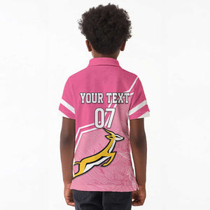 Personalized South Africa WC2026 Kid Polo Shirt Springboks Special Pink