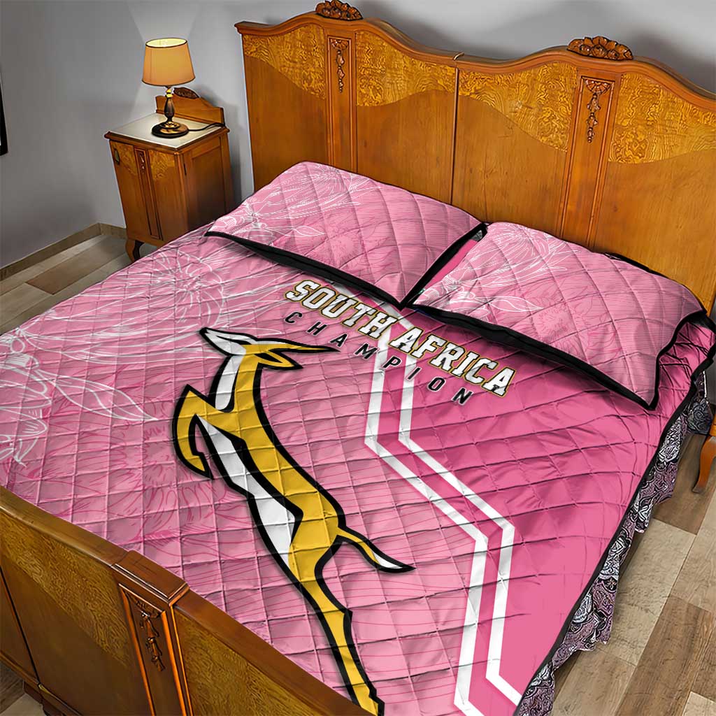South Africa WC2026 Quilt Bed Set Springboks Special Pink