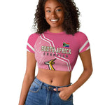 Personalized South Africa WC2026 Raglan Cropped T shirt Springboks Special Pink