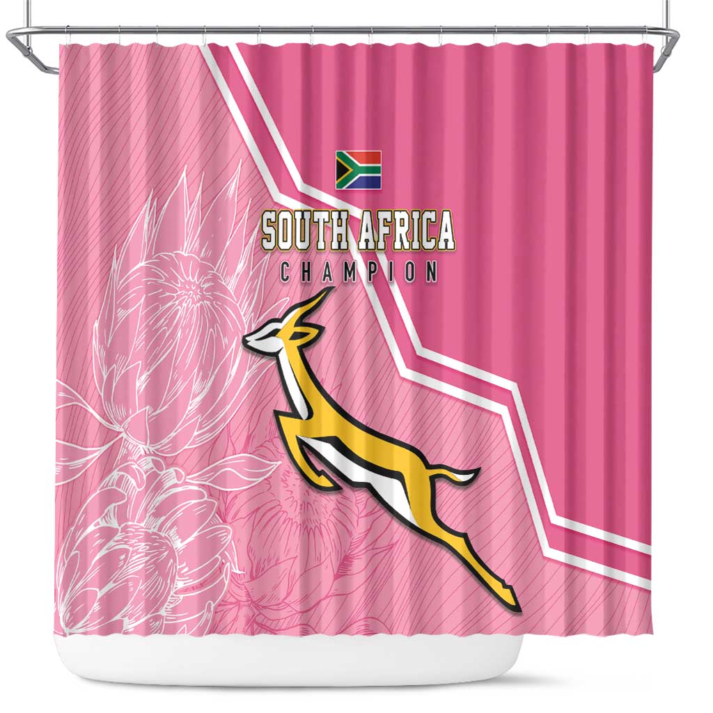 South Africa WC2026 Shower Curtain Springboks Special Pink