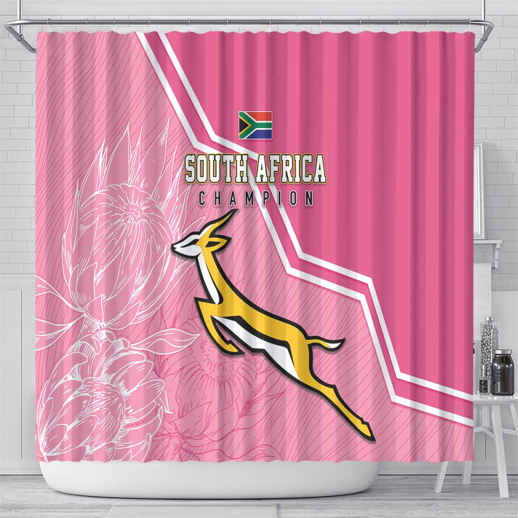 South Africa WC2026 Shower Curtain Springboks Special Pink