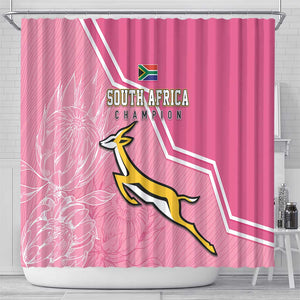 South Africa WC2026 Shower Curtain Springboks Special Pink