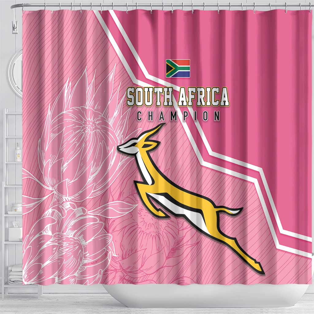 South Africa WC2026 Shower Curtain Springboks Special Pink