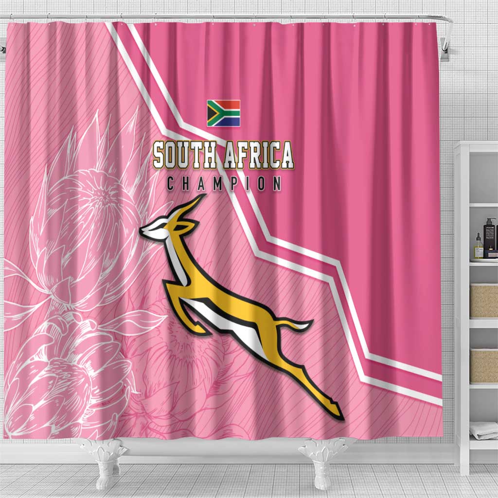 South Africa WC2026 Shower Curtain Springboks Special Pink