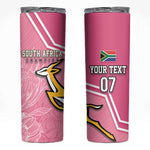 Personalized South Africa WC2026 Skinny Tumbler Springboks Special Pink