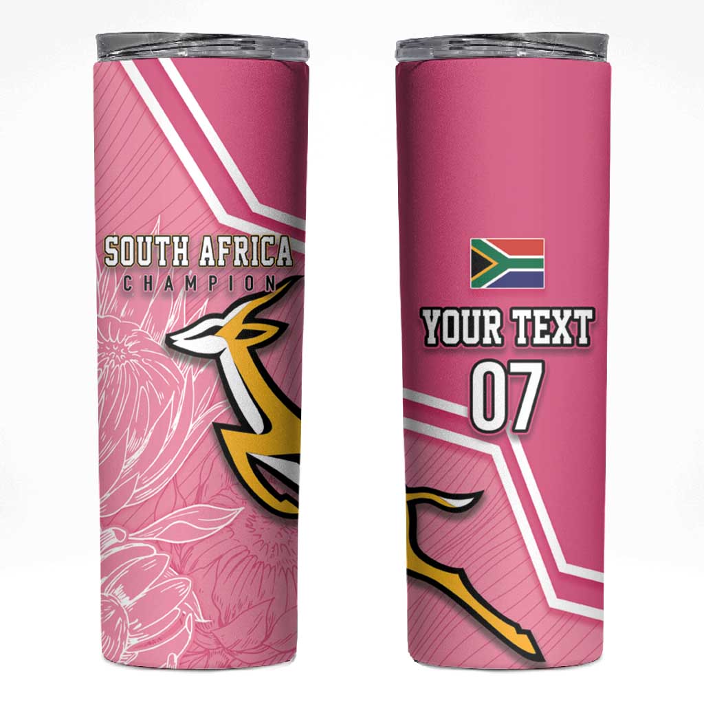 Personalized South Africa WC2026 Skinny Tumbler Springboks Special Pink