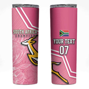 Personalized South Africa WC2026 Skinny Tumbler Springboks Special Pink
