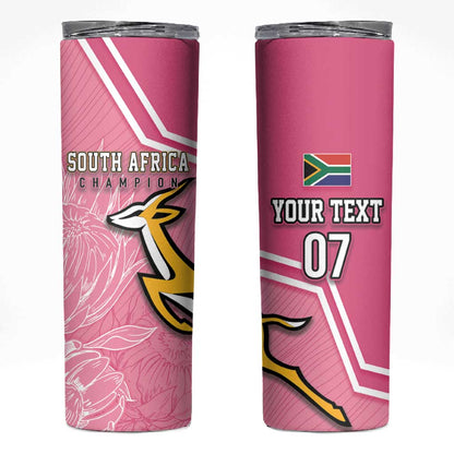 Personalized South Africa WC2026 Skinny Tumbler Springboks Special Pink