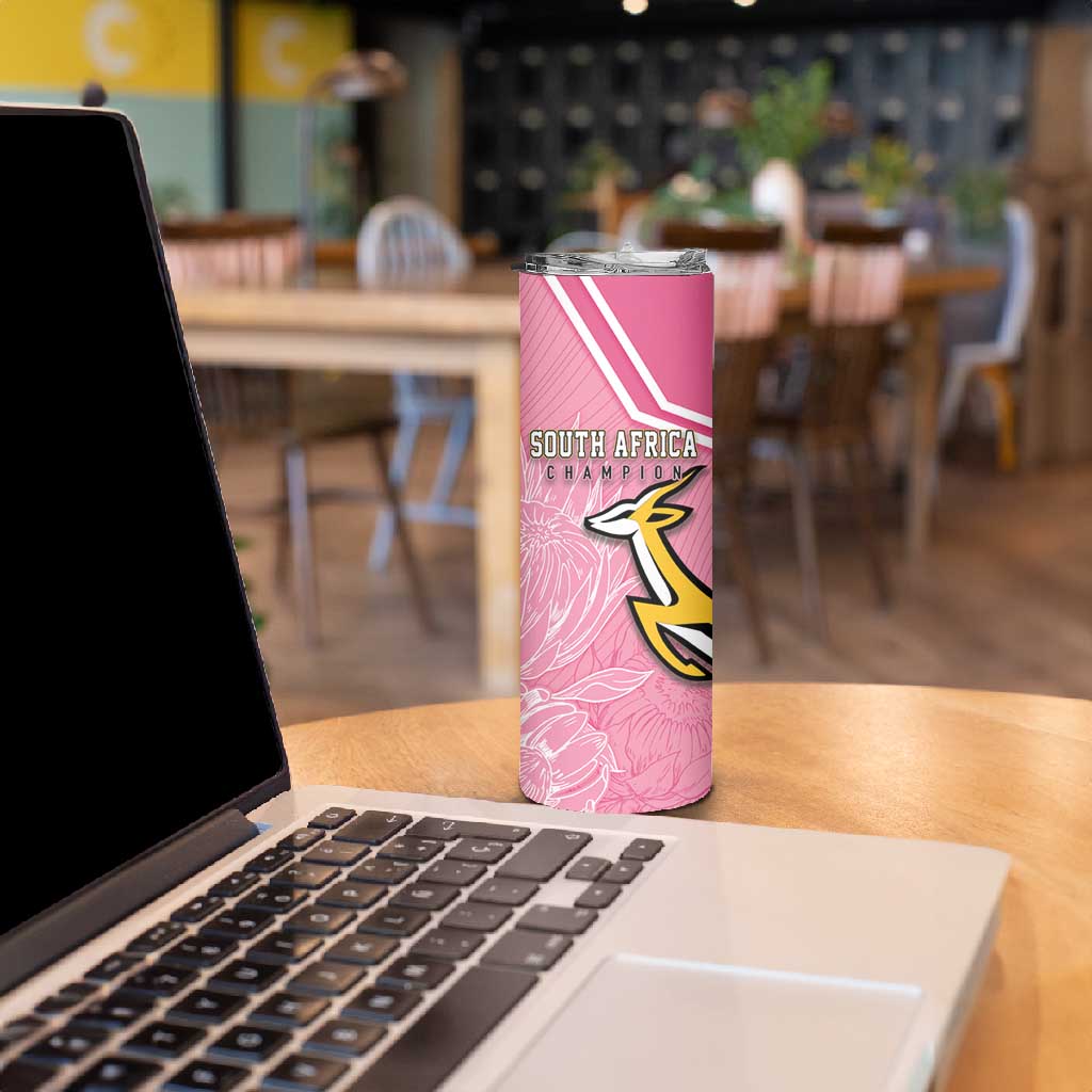 Personalized South Africa WC2026 Skinny Tumbler Springboks Special Pink