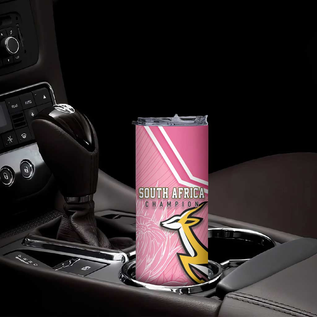 Personalized South Africa WC2026 Skinny Tumbler Springboks Special Pink