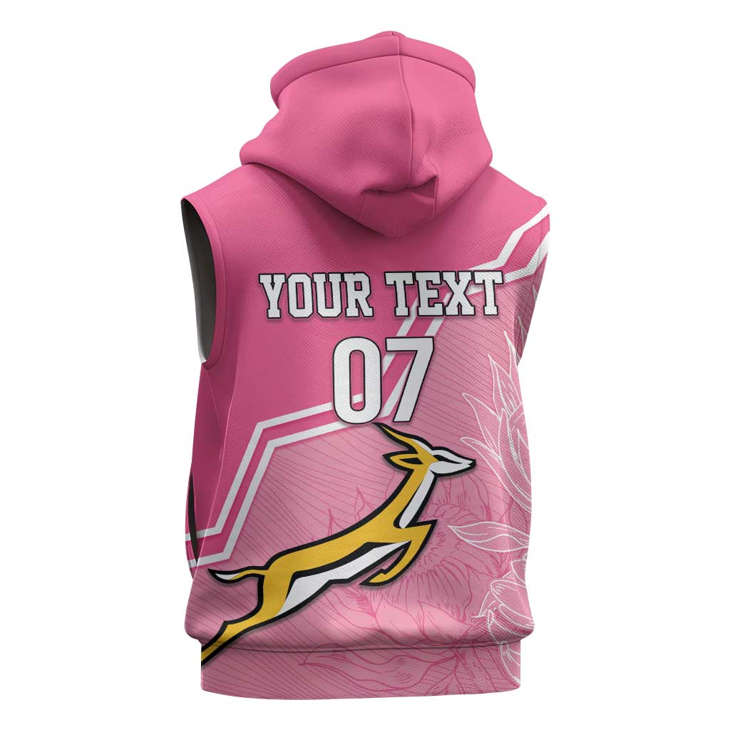 Personalized South Africa WC2026 Sleeveless Hoodie Springboks Special Pink