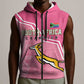 Personalized South Africa WC2026 Sleeveless Zip Hoodie Springboks Special Pink