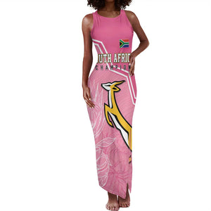 Personalized South Africa WC2026 Tank Maxi Dress Springboks Special Pink