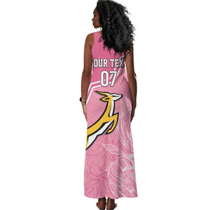 Personalized South Africa WC2026 Tank Maxi Dress Springboks Special Pink