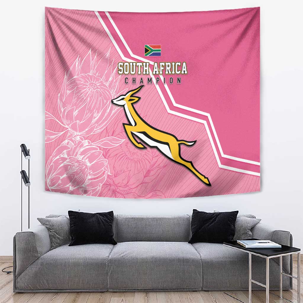 Pink Springbok Picture South Africa WC2026 Tapestry Springboks Special Pink by African Pride