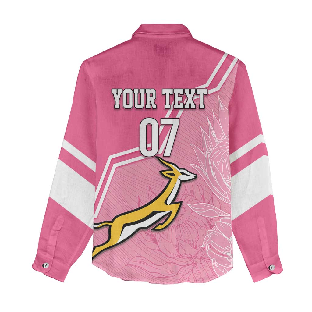 Personalized South Africa WC2026 Women Casual Shirt Springboks Special Pink