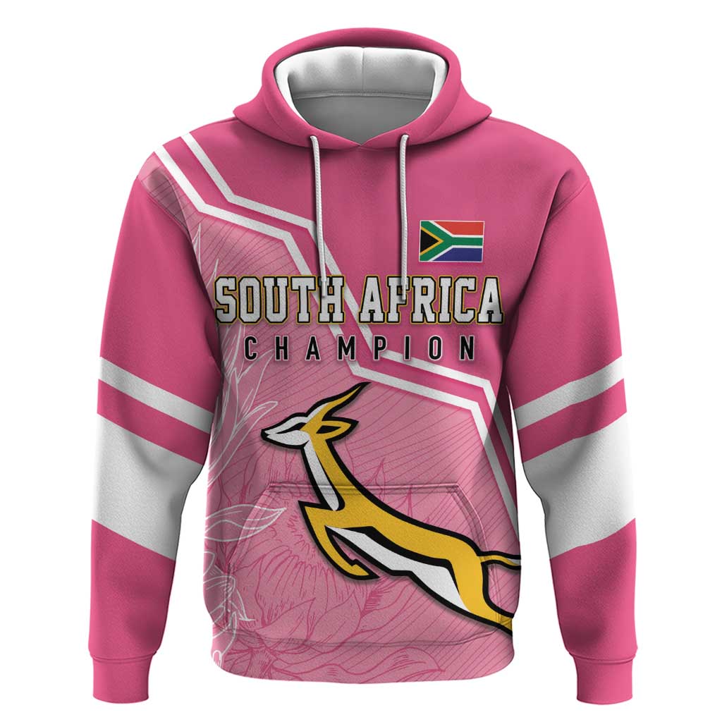 Personalized South Africa WC2026 Zip Hoodie Springboks Special Pink