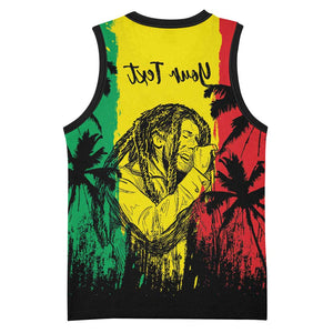 Reggae Soul B.Marley Personalized Basketball Jersey Tropical Grunge - African Pride