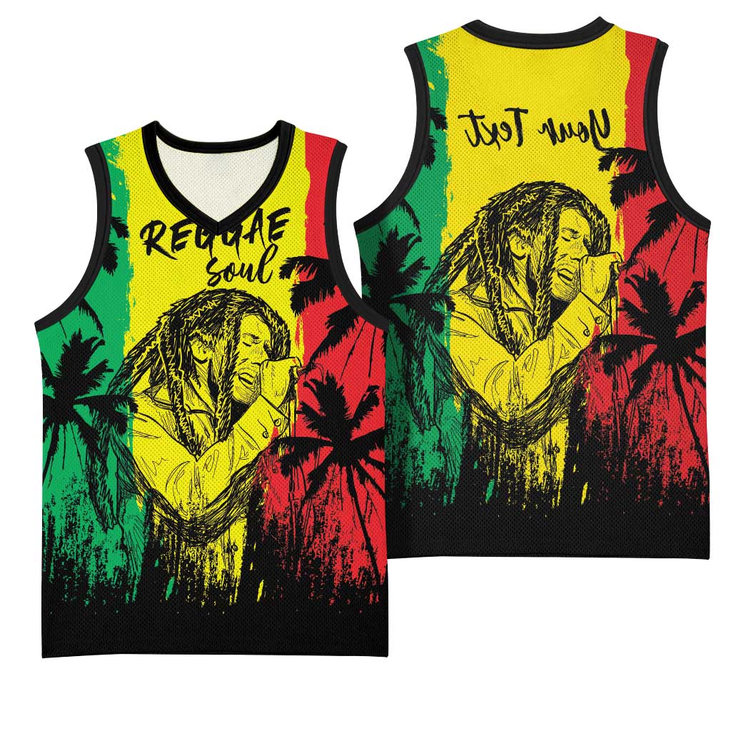Reggae Soul B.Marley Personalized Basketball Jersey Tropical Grunge - African Pride