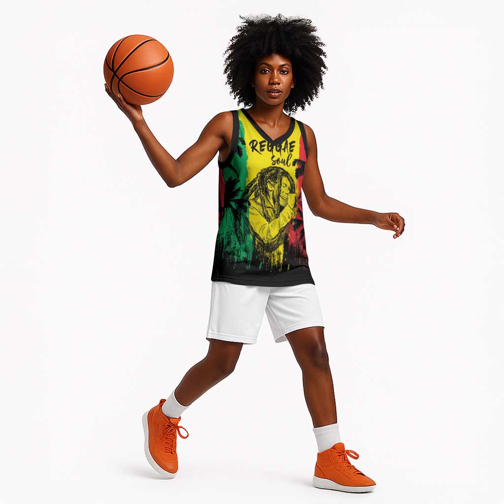 Reggae Soul B.Marley Personalized Basketball Jersey Tropical Grunge - African Pride