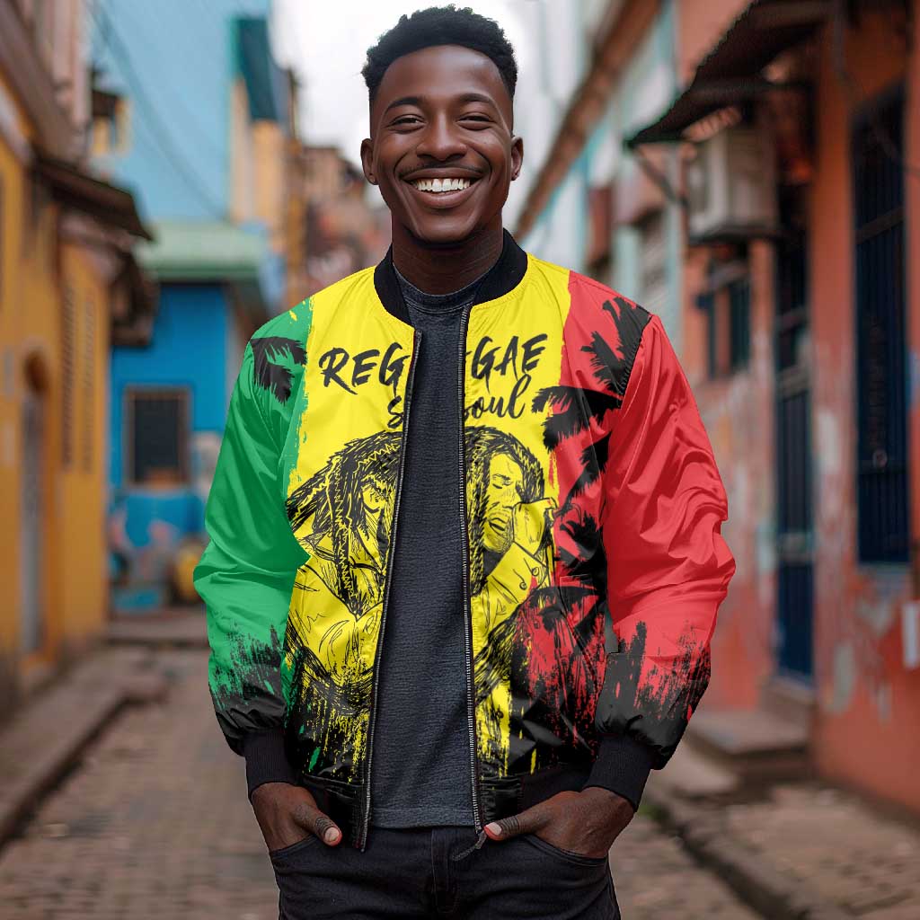 Reggae Soul B.Marley Personalized Bomber Jacket Tropical Grunge