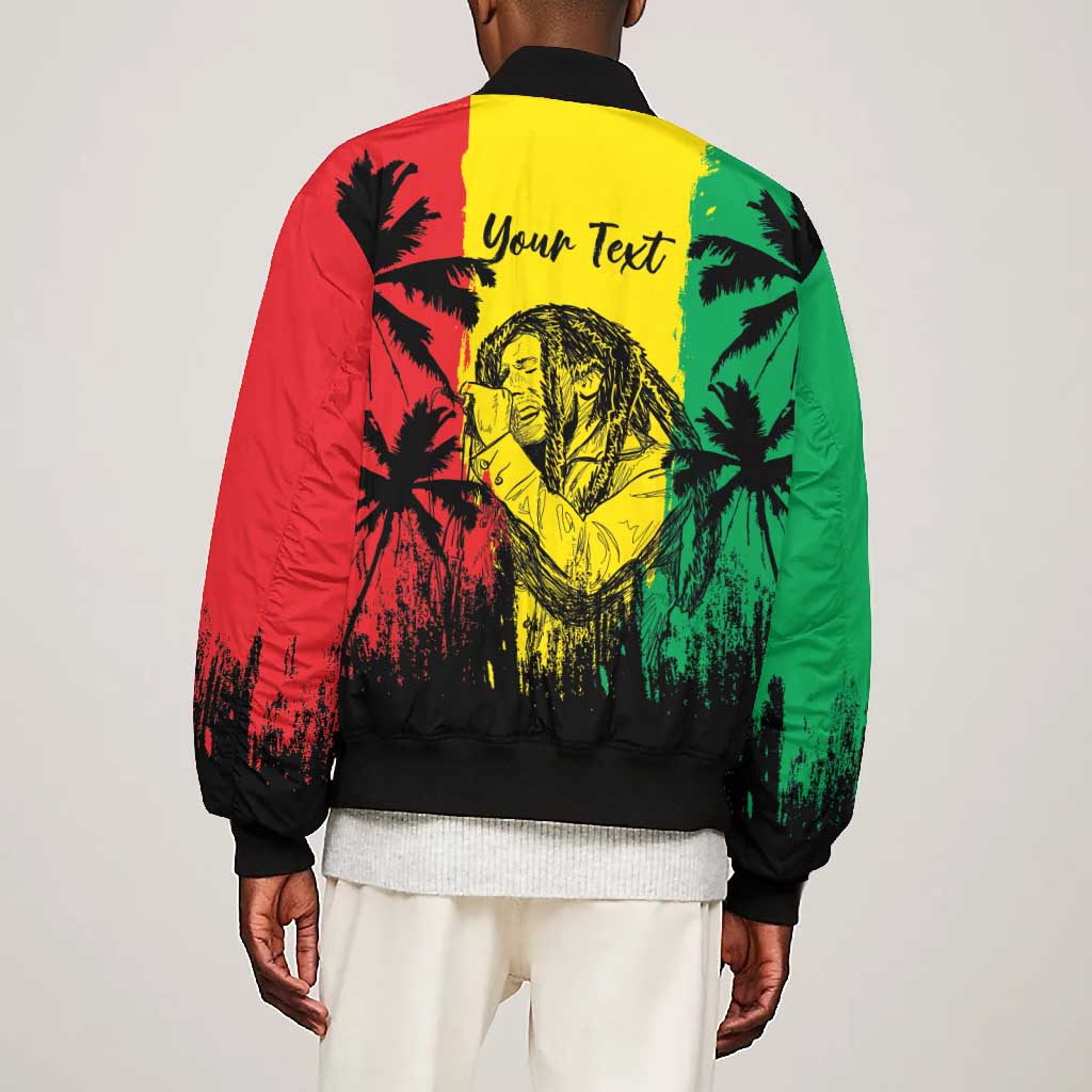 Reggae Soul B.Marley Personalized Bomber Jacket Tropical Grunge
