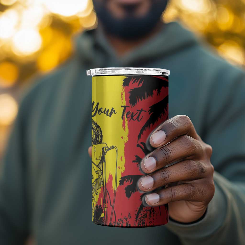 Reggae Soul B.Marley Personalized 4 in 1 Can Cooler Tumbler Tropical Grunge