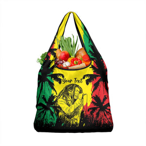 Reggae Soul B.Marley Personalized Grocery Bag Tropical Grunge