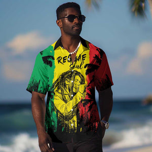 Reggae Soul B.Marley Personalized Hawaiian Shirt Tropical Grunge
