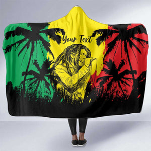 Reggae Soul B.Marley Personalized Hooded Blanket Tropical Grunge