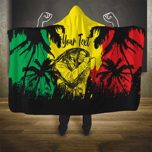 Reggae Soul B.Marley Personalized Hooded Blanket Tropical Grunge